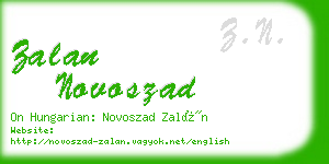 zalan novoszad business card